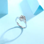 Elegant Moissanite Ring - Love-Inspired Design with a Brilliant Center Stone