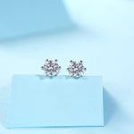 18K White Gold Plated Moissanite Earrings – Sunny Snow Style, Sparkling Stones, Timeless Beauty