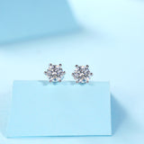 18K White Gold Plated Moissanite Earrings – Sunny Snow Style, Sparkling Stones, Timeless Beauty
