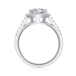 Sterling Silver Heartfelt Love Moissanite Engagement Ring – Women’s Jewelry, White Gold Plated