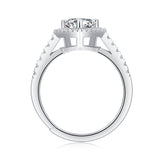 Sterling Silver Heartfelt Love Moissanite Engagement Ring – Women’s Jewelry, White Gold Plated