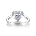 Heartfelt Love Moissanite Engagement Ring – S925 Sterling Silver, White Gold Plated, Luxury Jewelry