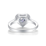Heartfelt Love Moissanite Engagement Ring – S925 Sterling Silver, White Gold Plated, Luxury Jewelry