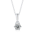 Moissanite lab-grown Diamond Necklace for women - 18K White Gold Plated S925 Sterling Silver - Six-claws - 1