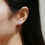 Desire-Inspired Moissanite Stud Earrings - Brilliant Cut Stones in a Sleek Metal Frame