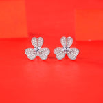 Luxury Moissanite Stud Earrings - Clover Design with a Radiant Glow