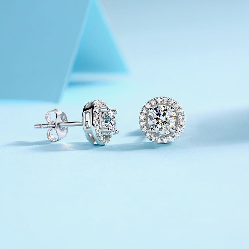 Elegant Moissanite Earrings - Classic Tale Design with Brilliant Sparkle