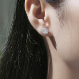 Tale-Inspired Moissanite Stud Earrings - Radiant Stones in a Refined Metal Frame