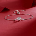 Romantic Snowflake Moissanite Diamond Bracelet – Lab-Grown, 18K White Gold Plated Sterling Silver