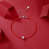 18K White Gold Plated Moissanite Bracelet – Lab-Grown Diamond, Guard Charm, Elegant Jewelry