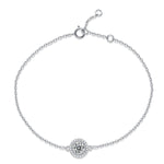 18K White Gold Plated Moissanite Bracelet – Lab-Grown Diamond, Elegant Gift for Her