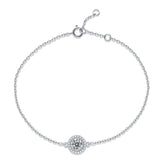 18K White Gold Plated Moissanite Bracelet – Lab-Grown Diamond, Elegant Gift for Her