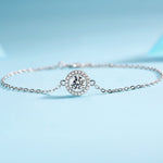 Luxury 18K White Gold Plated Moissanite Diamond Bracelet – Lab-Grown, Forever Sparkle