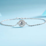 Luxury 18K White Gold Plated Moissanite Diamond Bracelet – Lab-Grown, Forever Sparkle