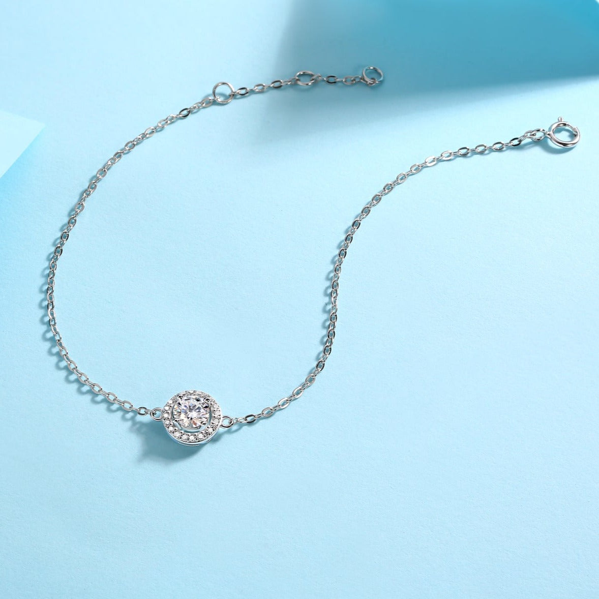 Women’s Moissanite Diamond Bracelet – Sterling Silver, White Gold Plated, Timeless Jewelry