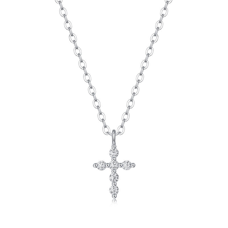 Moissanite lab-grown Diamond Necklace for women - 18K White Gold Plated S925 Sterling Silver - Veritas - 1