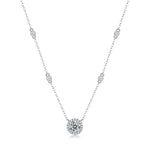 Moissanite lab-grown Diamond Necklace for women - 18K White Gold Plated S925 Sterling Silver - Starlight - 1