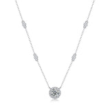 Moissanite lab-grown Diamond Necklace for women - 18K White Gold Plated S925 Sterling Silver - Starlight - 1