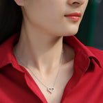 True Love Moissanite Diamond Necklace – Lab-Grown, 18K White Gold Plated Sterling Silver