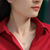 True Love Moissanite Diamond Necklace – Lab-Grown, 18K White Gold Plated Sterling Silver