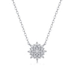 Moissanite lab-grown Diamond Necklace for women - 18K White Gold Plated S925 Sterling Silver - Elsa - 1
