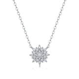 Moissanite lab-grown Diamond Necklace for women - 18K White Gold Plated S925 Sterling Silver - Elsa - 1