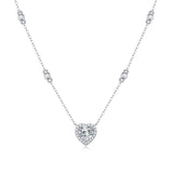 Moissanite lab-grown Diamond Necklace for women - 18K White Gold Plated S925 Sterling Silver - Individuality - 1