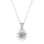 Moissanite lab-grown Diamond Necklace for women - 18K White Gold Plated S925 Sterling Silver - Desire - 1