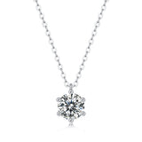 Moissanite lab-grown Diamond Necklace for women - 18K White Gold Plated S925 Sterling Silver - Shining - 1