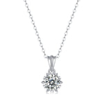 Moissanite lab-grown Diamond Necklace for women - 18K White Gold Plated S925 Sterling Silver - Star Snowflake -139