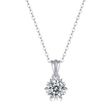 Moissanite lab-grown Diamond Necklace for women - 18K White Gold Plated S925 Sterling Silver - Star Snowflake -139