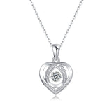 Moissanite lab-grown Diamond Necklace for women - 18K White Gold Plated S925 Sterling Silver - My heart - 1