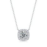 Moissanite lab-grown Diamond Necklace for women - 18K White Gold Plated S925 Sterling Silver - Promise - 1