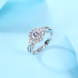 Luxury Moissanite Ring - 18K White Gold Plated with a Radiant Center Stone