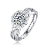 Moissanite lab grown Diamond Engagement Ring for women 18k White Gold Plated S925 Sterling Silver -50