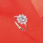 Luxury Moissanite Engagement Ring - Desire Collection in White Gold Plated Silver