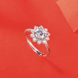 Luxury Moissanite Engagement Ring - Desire Collection in White Gold Plated Silver