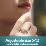 Moissanite Lab-Grown Diamond Engagement Ring - 18K White Gold Plated Desire Design