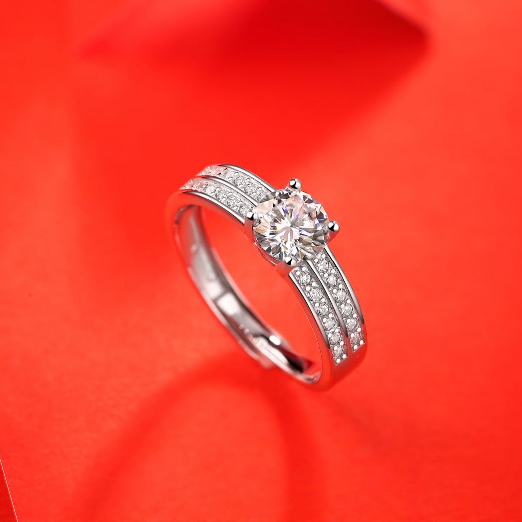 Fairy Diary Moissanite Ring - Elegant Design in S925 Sterling Silver