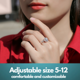 Moissanite Lab-Grown Diamond Engagement Ring - 18K White Gold Plated Universe Design