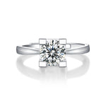 Luxury Moissanite Ring - 18K White Gold Plated with a Radiant Center Stone