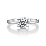 Luxury Moissanite Ring - 18K White Gold Plated with a Radiant Center Stone