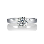 Sophisticated Moissanite Ring - Lab-Grown Diamond in a Polished Silver Band