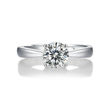 Sophisticated Moissanite Ring - Lab-Grown Diamond in a Polished Silver Band