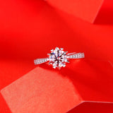 Elegant Moissanite Snowflakes Ring - S925 Sterling Silver with Radiant Sparkle