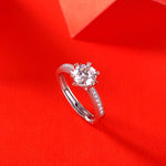 Luxury Moissanite Engagement Ring - Snowflakes Collection in White Gold Plated Silver