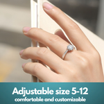 Moissanite Lab-Grown Diamond Engagement Ring - 18K White Gold Plated Snowflakes Design