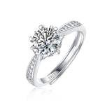 Moissanite lab-grown Diamond Engagement Ring for women - 18K White Gold Plated S925 Sterling Silver - Snowflakes - 1