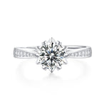 Sophisticated Moissanite Ring - Lab-Grown Diamond in a Polished Silver Band