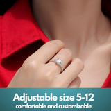 Moissanite Lab-Grown Diamond Engagement Ring - 18K White Gold Plated Romance Design